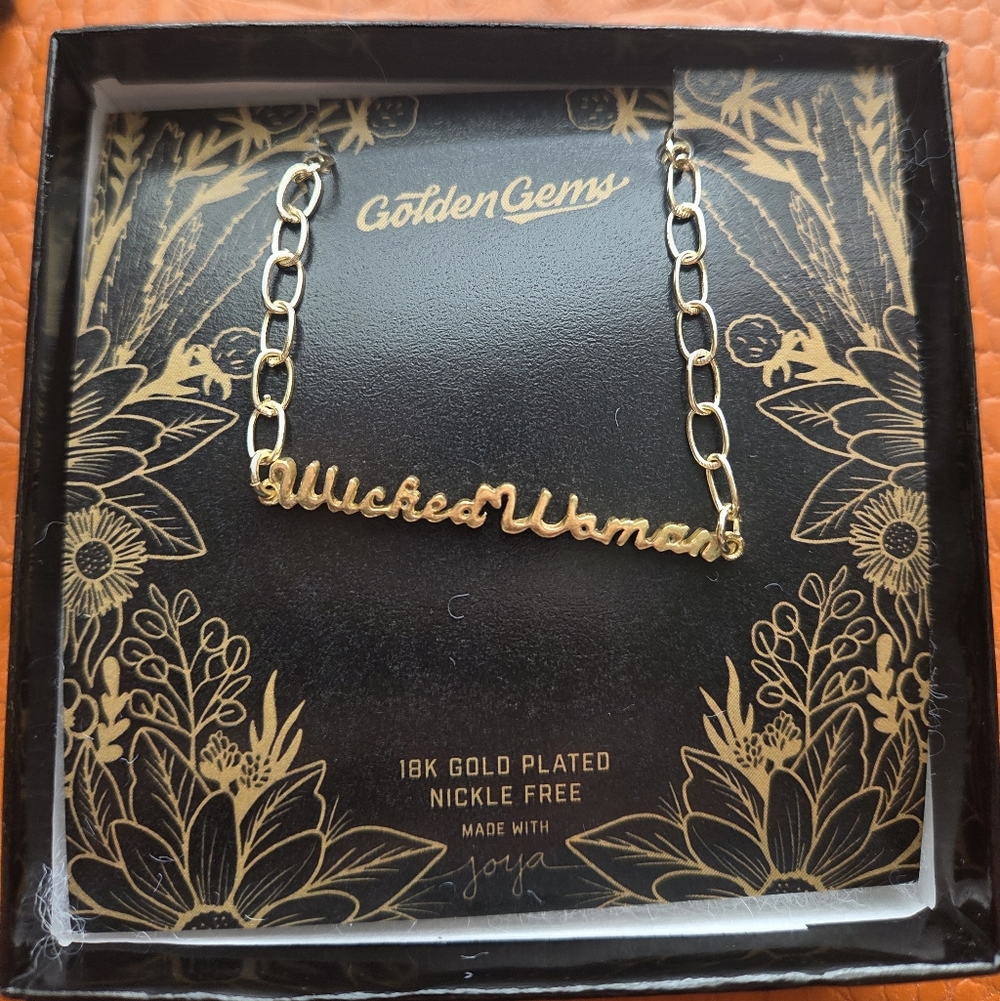 NEW wicked woman You are a gem 18K Gold Plated Necklace